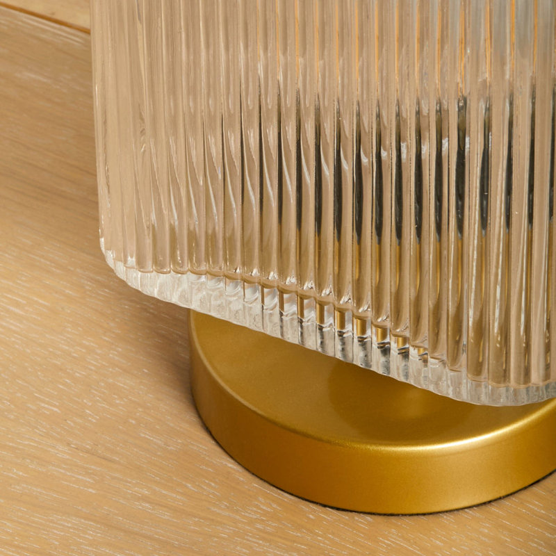 EDWORTH Metal Table Lamp, Gold, Clear
