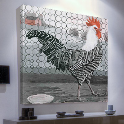 Journal Rooster 2 - Wrapped Canvas Print