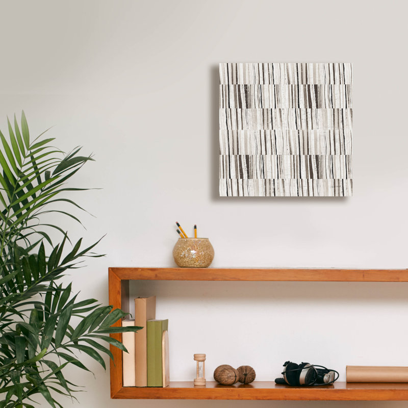 "Epic Graffiti" Neutral Stripes 2 "par Cheryl Warrick, art mural sur toile, H 12 po x l 12 po