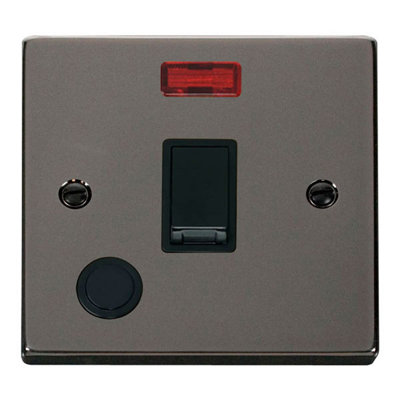 Black Nickel 1 Gang 20A DP Switch With Flex With Neon