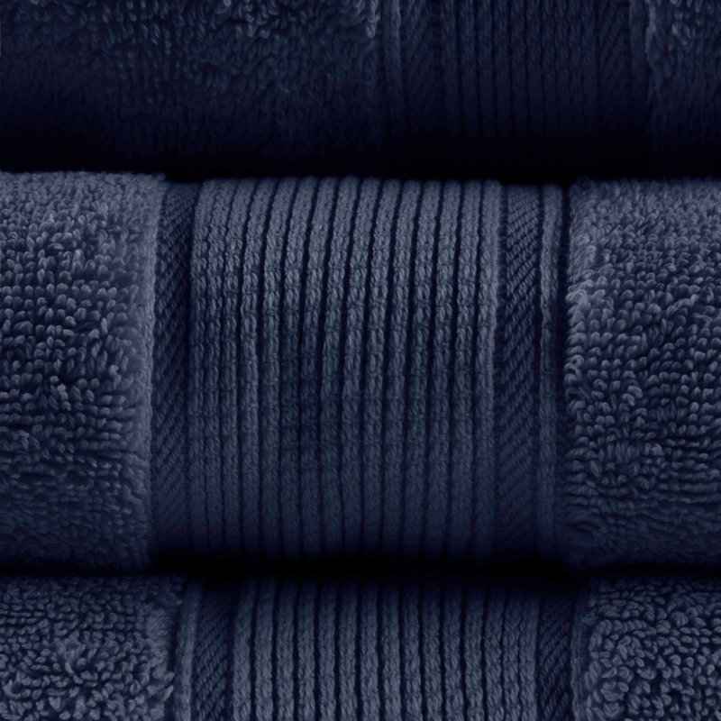Ensemble de serviettes en coton ultra doux, Bleu marine foncé