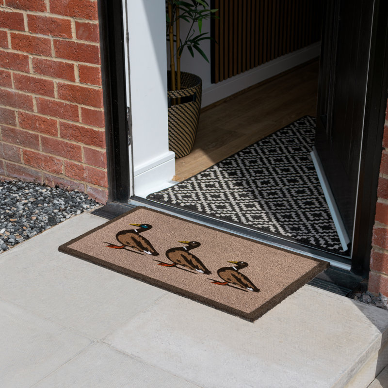 Latex Backed Eco-Friendly Coir Doormat Ducks - 45x75cm approx.