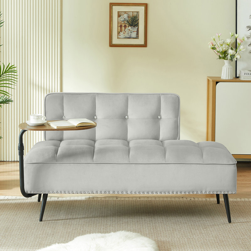Canapé moderne 54 po 3 places, Gris clair