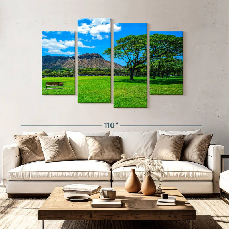 Sireci Diamond Head From Waikiki Park, 54" H x 84" W