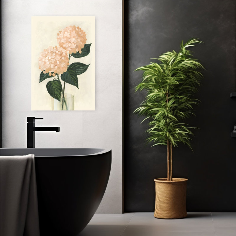 Art contemporain fleur d'hortensia contemporain, H 24 po x l 16 po