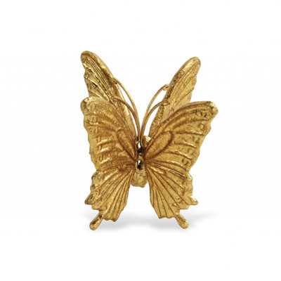 Sculpture double papillon en fonte dorée