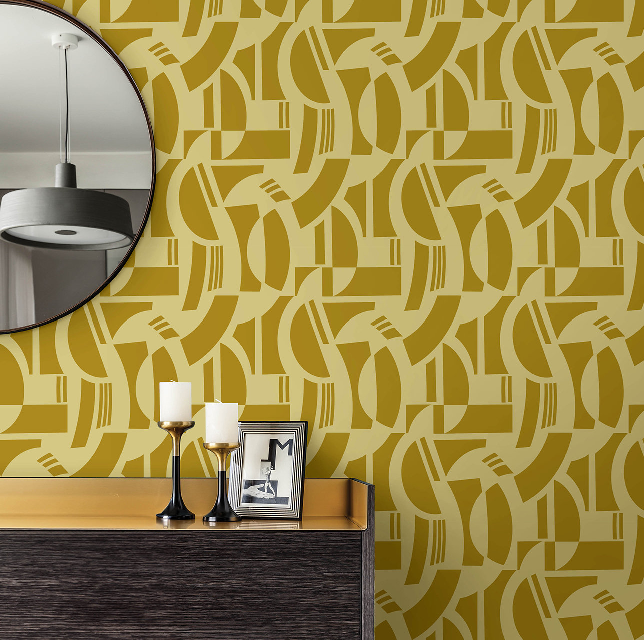 Carter Wallpaper Double Roll, Yellow