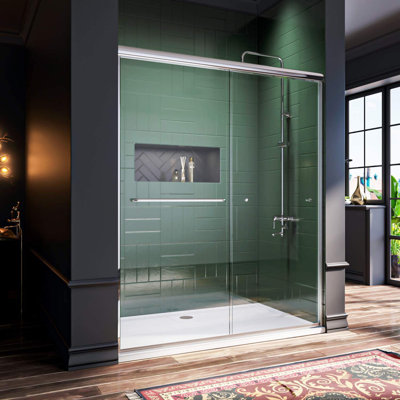 50"-54" W X 72" H Semi-Frameless Double Sliding Shower Door