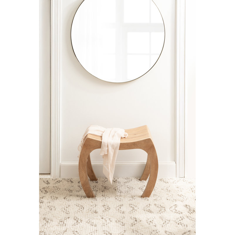 Tabouret de coiffeuse ou de repose-pieds courbé en bois de manguier Lovisa