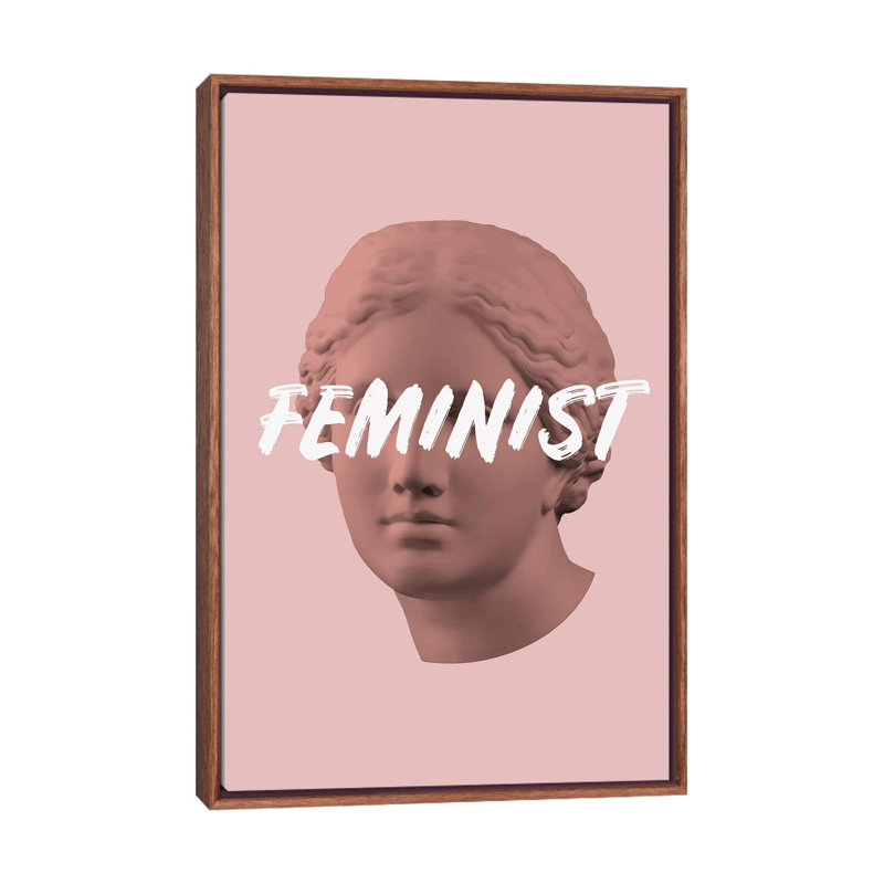 Terracotta Venus Head - Print on Canvas, 66.04 cm H x 45.72 cm W, Brown Framed