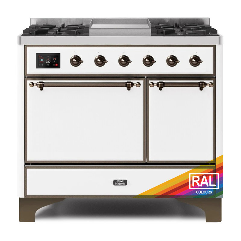 ILVE Majestic II 40 in Dual Fuel Range, Natural Gas, Graphite Matte/Copper