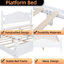 Lit plateforme moderne en bois massif rustique avec support de lattes durable-421656464-421656471