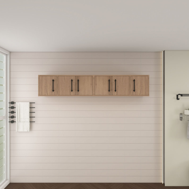 Armoire murale supérieure Victoria (double), H 13,8 po x l 71,3 po x P 12 po, Chêne rouge