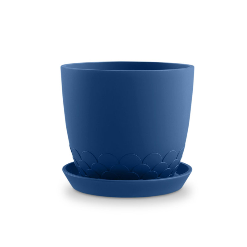 Emaly Pot Planter, 10 cm H x 11.4 cm W x 11.4 cm D, Blue