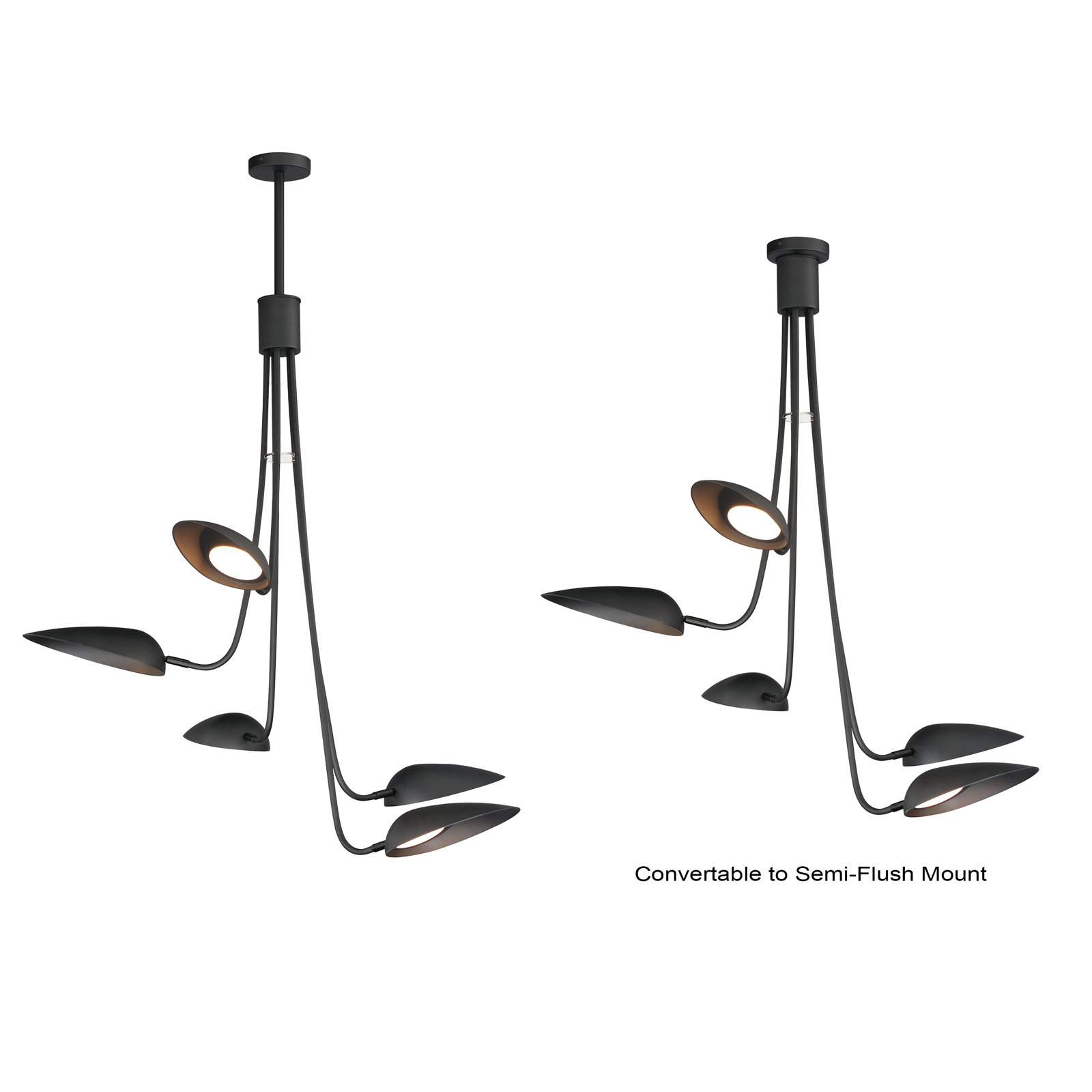 Inge 5 Light Dimmable LED Plug-in Pendant