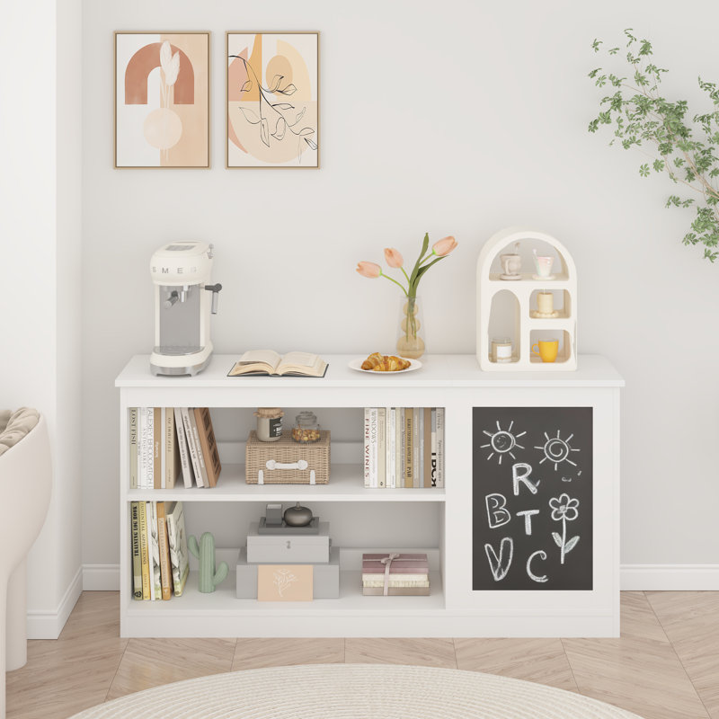 Armoire de rangement pour jouets 3 en 1 avec tableau noir, blanc