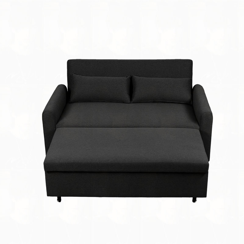 Canapé double avec sac de rangement, Noir