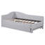 Lit de jour simple tapissier en L rembourré en forme de L avec lit gigogne, gris-832109702