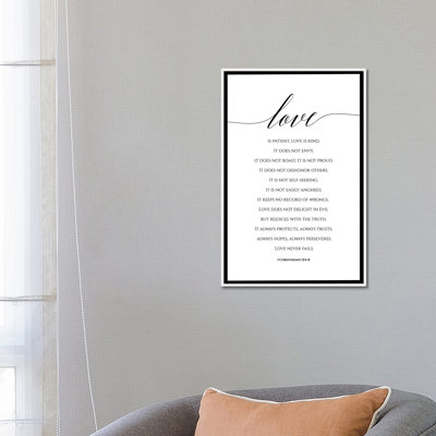 « Love is patient, Love is kind », 1 Corinthiens 13:4-8 par Eden Printables-impression d’art textuel
