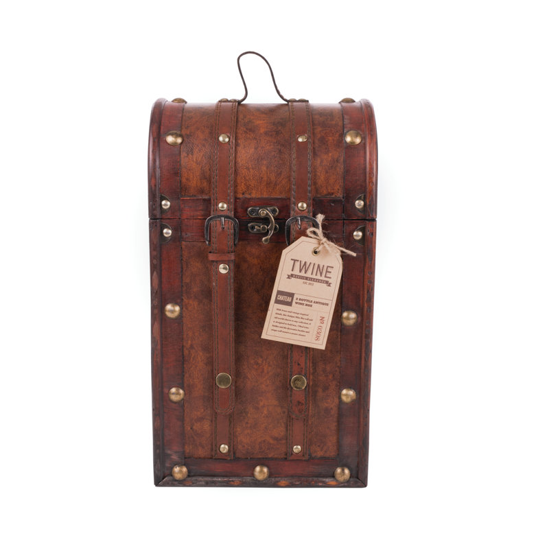 Twine Chateau 2 Bottle Antique Wine Box