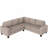 Sectional Corner Sofa L-Shape Couch Space Saving With Storage Ottoman & Cup Holders Design For Large Space Dorm Apartment-926361444