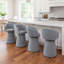 Tabourets de bar pivotants rembourrés avec repose-pieds en métal Everly-971178877