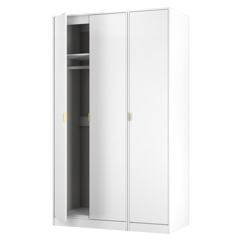 Bibek Manufactured Wood Wardrobe, White Matt