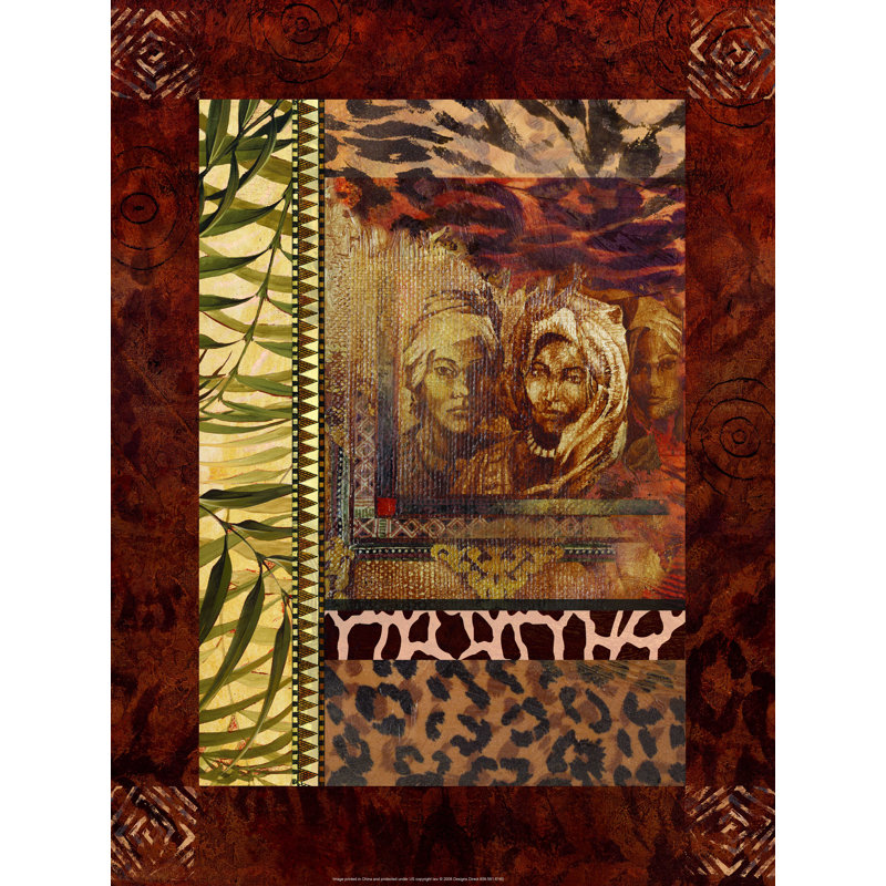 African Jungle Women - Wrapped Canvas Print, 16'' H x 12'' W x 1.25'' D