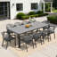 Table de salle à manger rectangulaire pour l'extérieur avec trou pour parasol et structure en aluminium-1990094708-1990094709