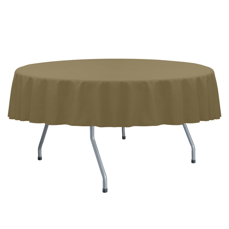 Solid Color Round Tablecloth, Toast, 1