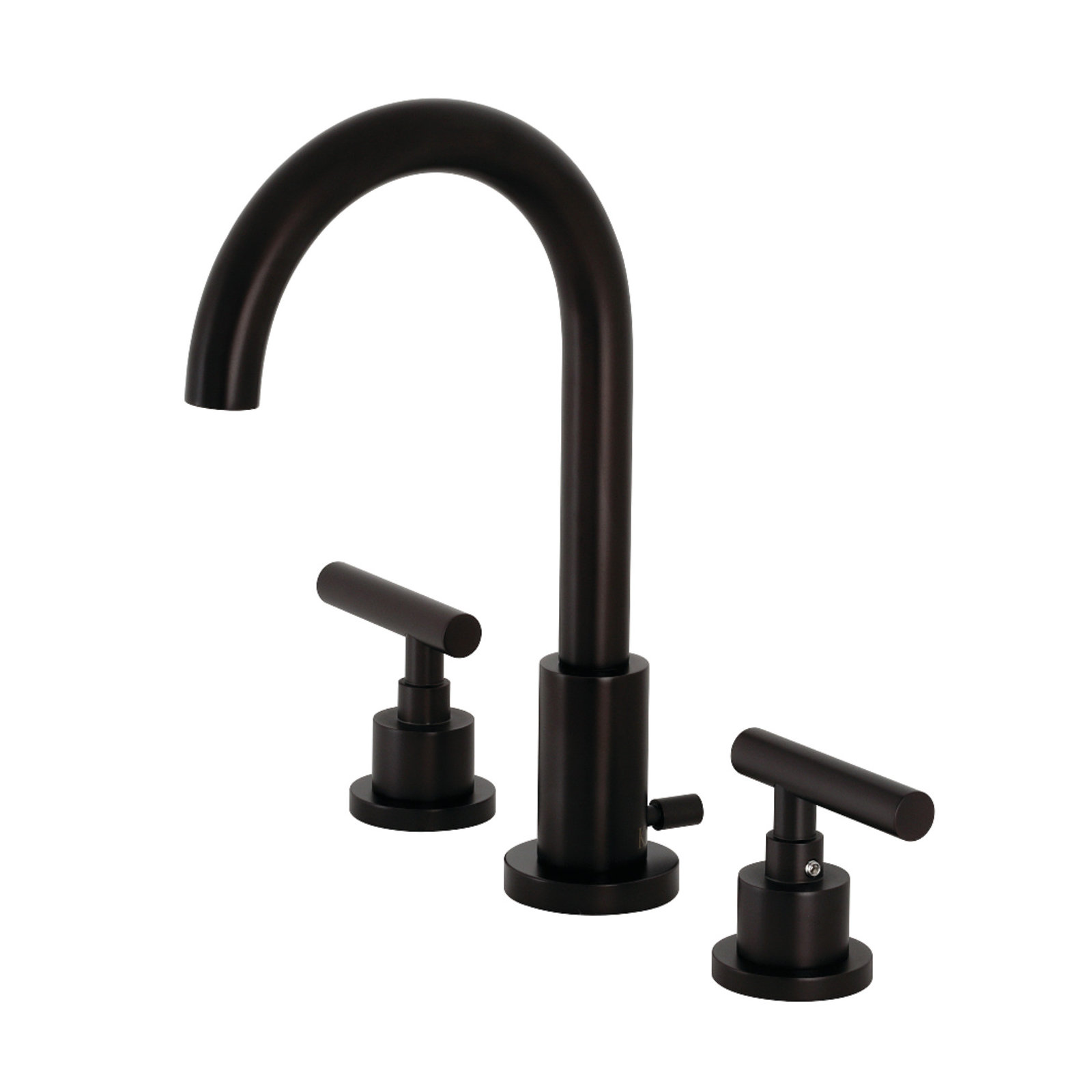 Kingston Brass Manhattan Two-Handle 3-Hole Deck Mount Widespread Bathroom Faucet with Brass Pop-Up Drain, Oil Rubbed Bronze