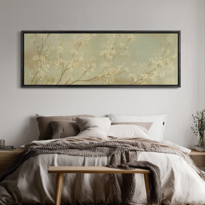 «Blooming Branches in Soft Spring Tones for Living Room», art mural