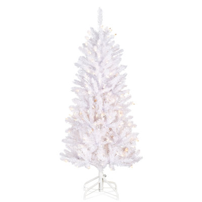 Slim Pre-Lit White Christmas Tree