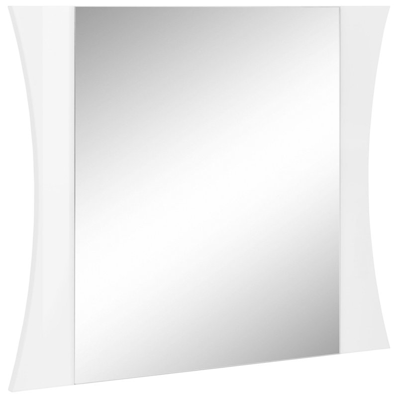 Steller Flat Wall Mirror, Glossy White