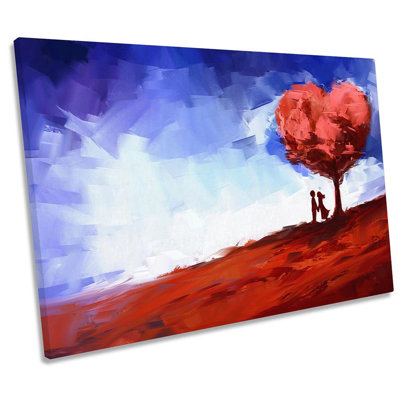 Red Love Heart Tree - Wrapped Canvas Print