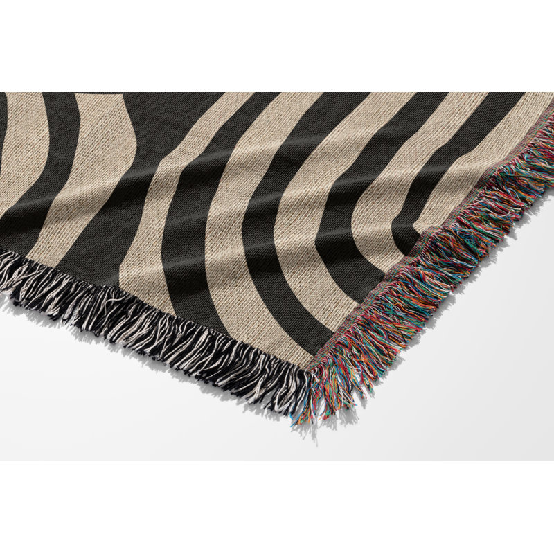 Alaka Hand Woven Throw Blanket, Throw, Black/Beige