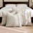 Set Of 4 20X20 Inch Cream Chenille Throw Pillow Covers, Farmhouse Boho Accent For Spring Decor-124328300