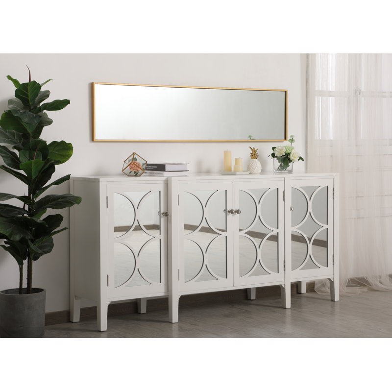 Sabine Metal Rectangle Wall Mirror, 60" x 20", Brass