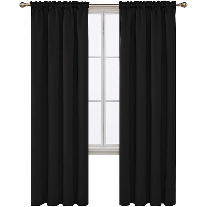 Arnisa Room Darkening Curtain Pair, Black, 42" W x 84" L