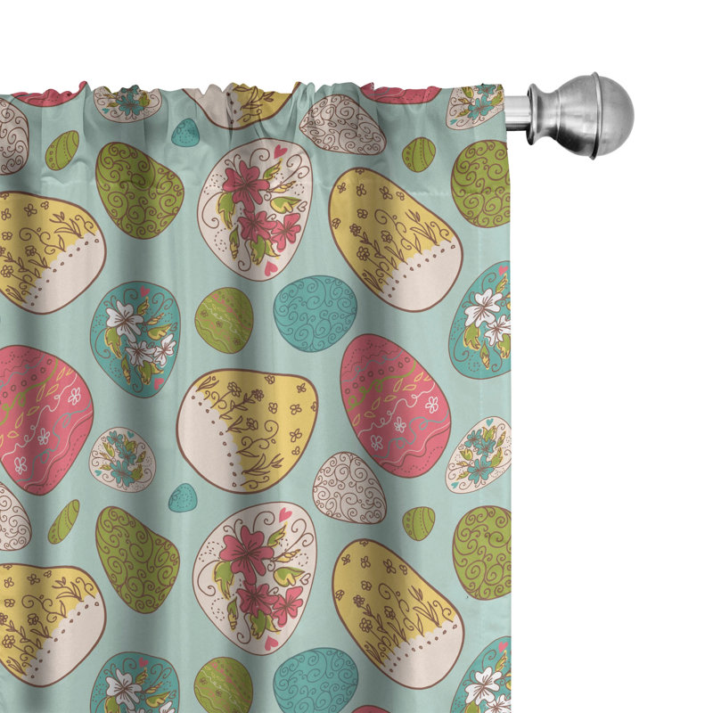 Panneau coulissant semi-diaphane avec passe-tringle pour Pâques, 28 po x 84 po
