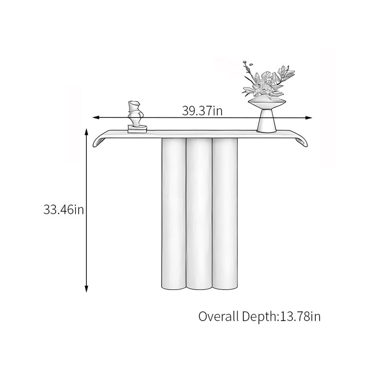 Modern minimalist red console table, 33.46" H x 39.37" W x 13.78" L