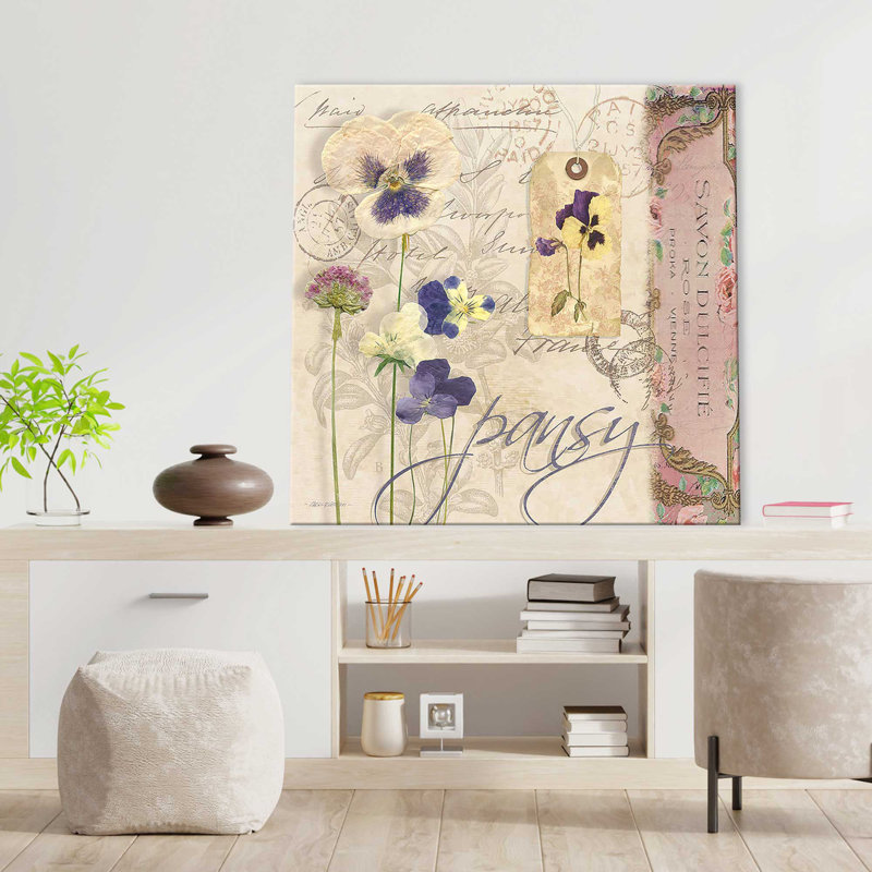 «Pansy (Square)» par Carol Robinson, reproduction, Toile tendue, H 24 po x l 24 po x P 1,5 po
