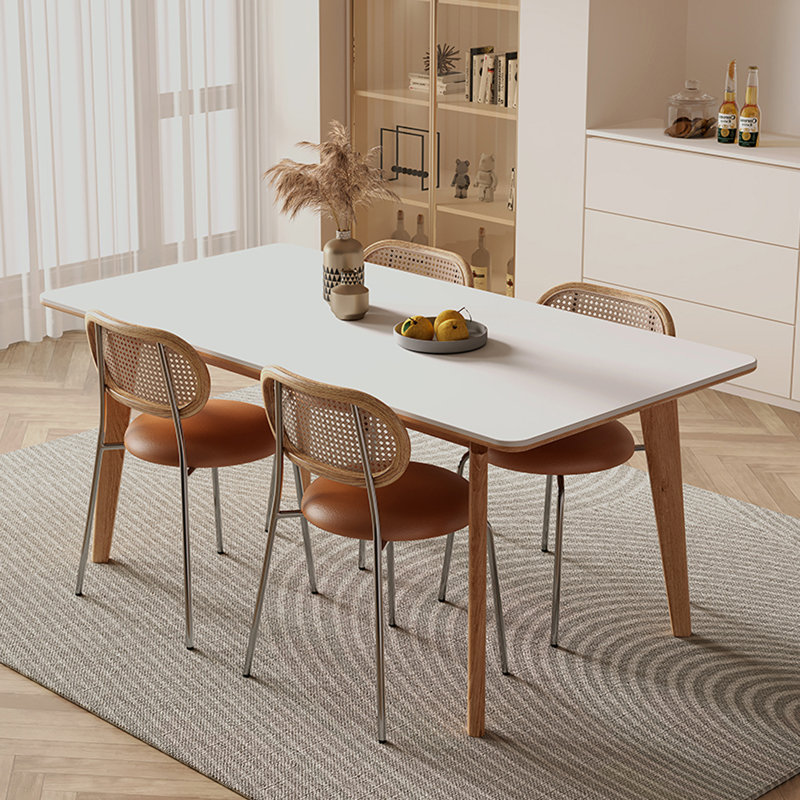 Combinaison de table et de chaises de style crème, H 29,52 po x L 62,99 po x l 31,49 po