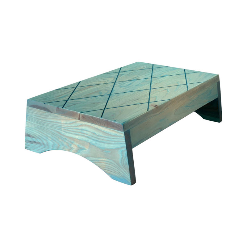 Grand escabeau en bois, Aqua