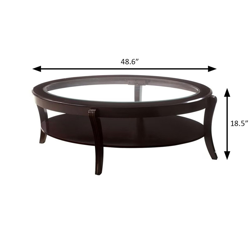 Table basse contemporaine 48,6 po, espresso
