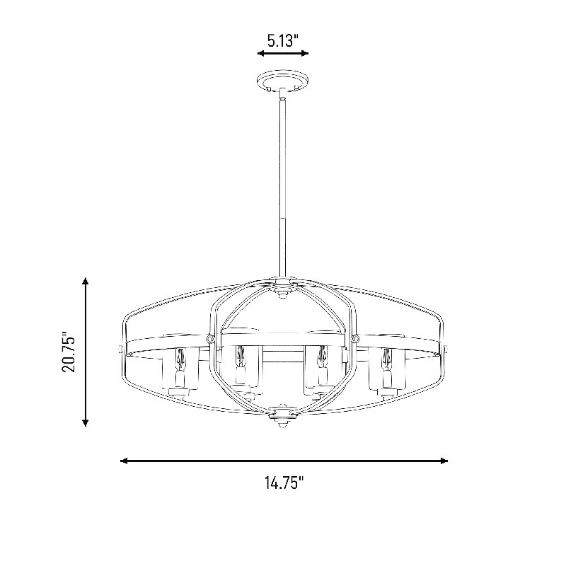 Jaquan 6 - Light Shaded Geometric Chandelier