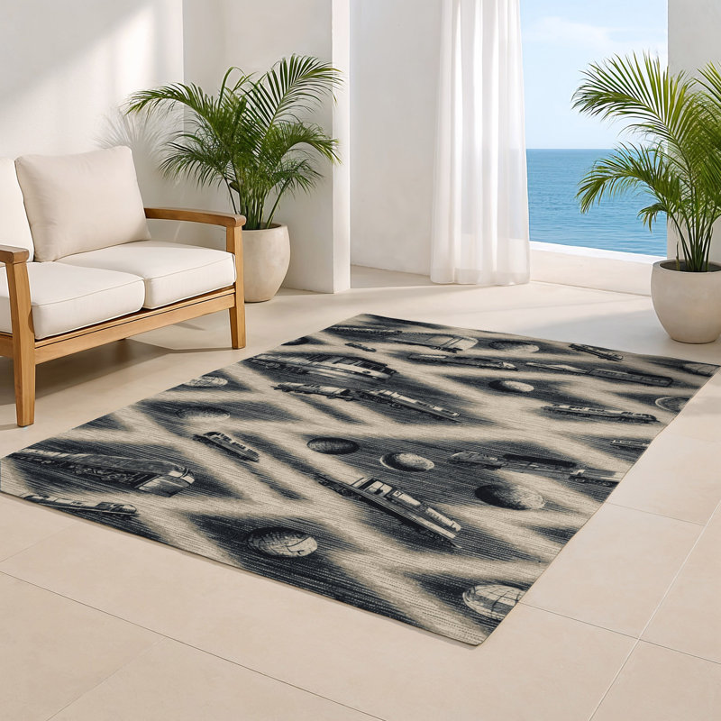Tapis intérieur et extérieur beige Transport, Rectangulaire 2 pi x 3 pi