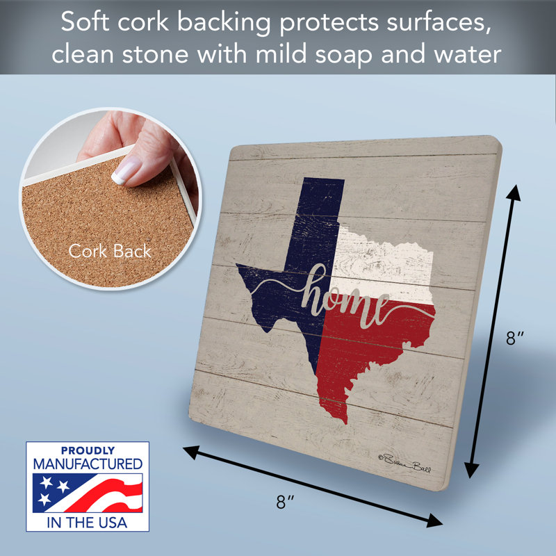 Sous-table en pierre résistant à la chaleur August Flag® Texas Flag Home