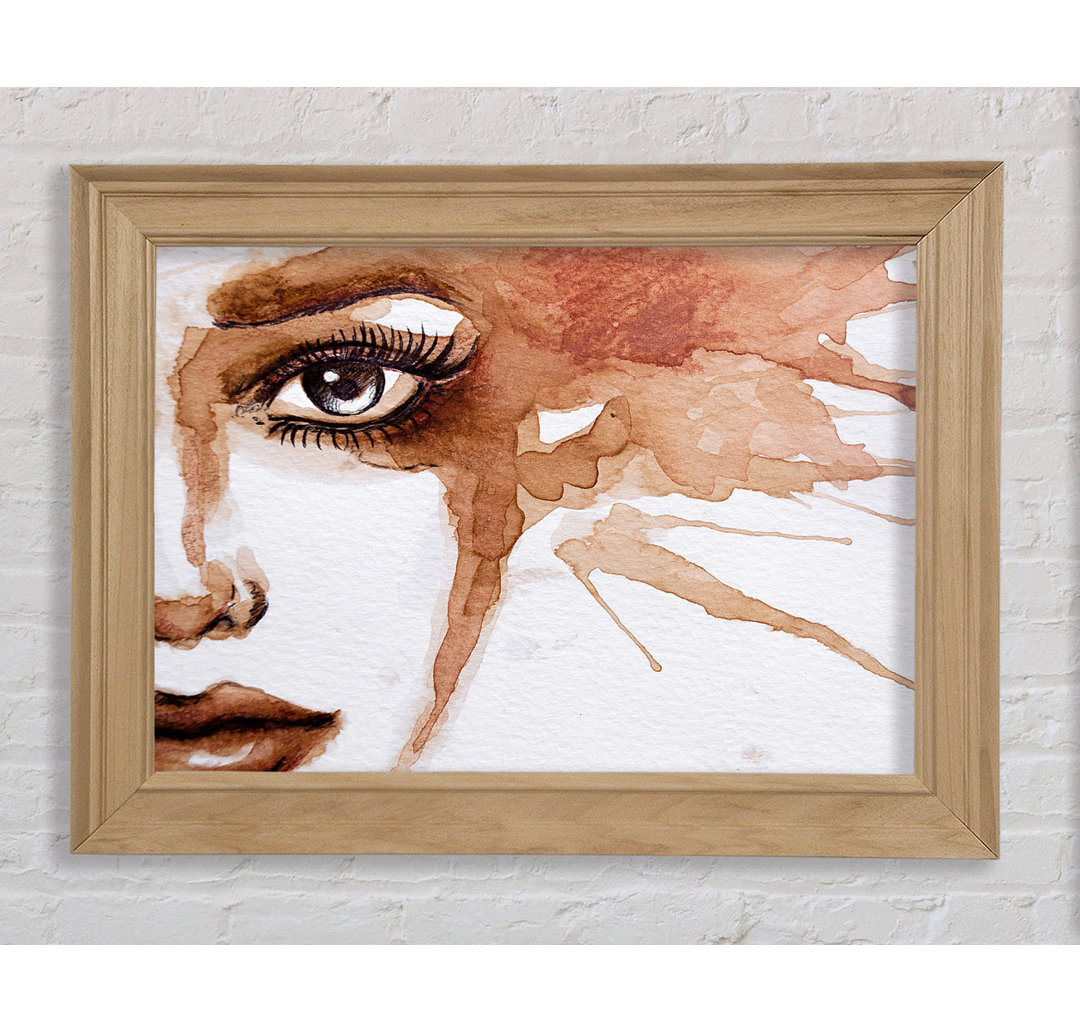 Aquarell Sepia Gesicht - Druck