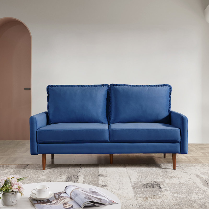 Causeuse rembourrée Hurdland, 100 % polyester bleu